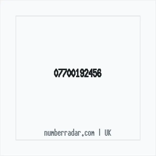 Reverse number check for +44 7700 192456 — who called me?