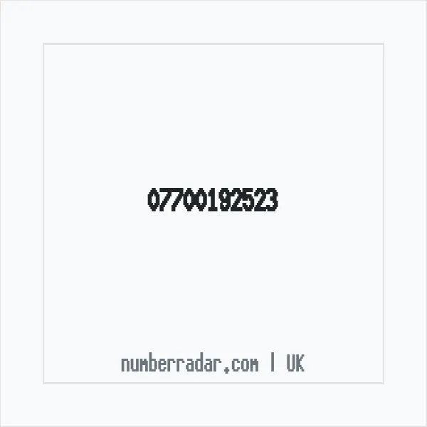 Reverse number check for +44 7700 192523 — who called me?