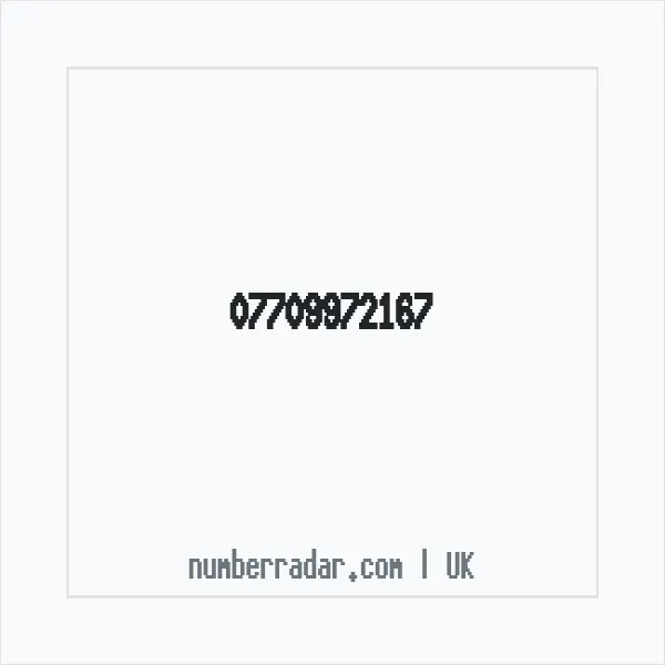 Reverse number check for +44 7709 972167 — who called me?