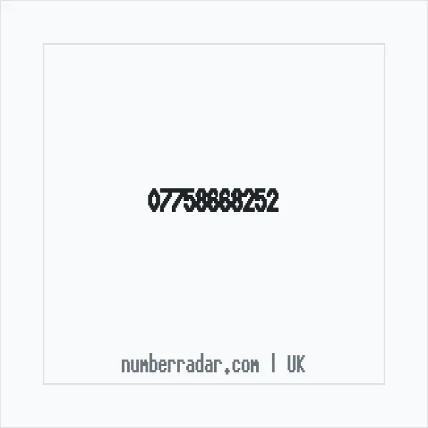 Reverse number check for +44 7758 668252 — who called me?
