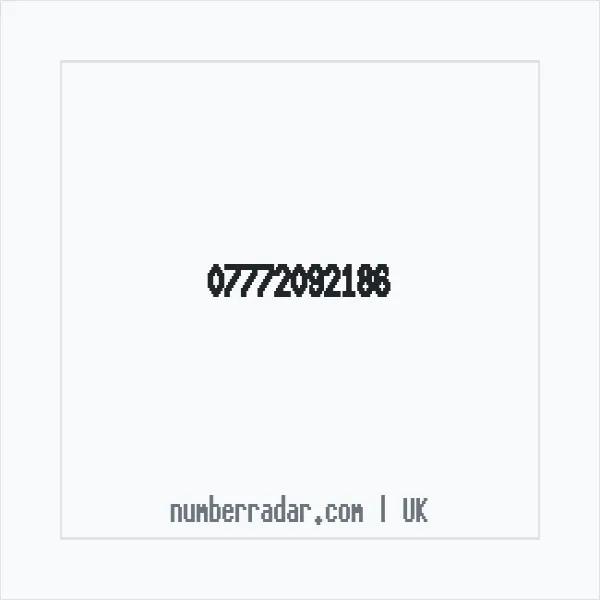 Reverse number check for +44 7772 092186 — who called me?