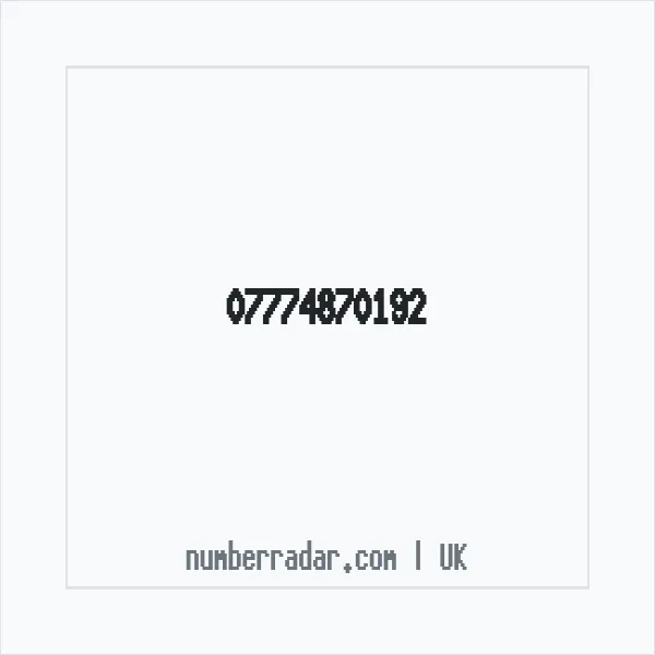 Reverse number check for +44 7774 870192 — who called me?