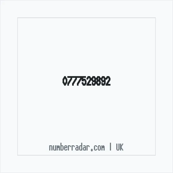 Reverse number check for +44 777529892 — who called me?