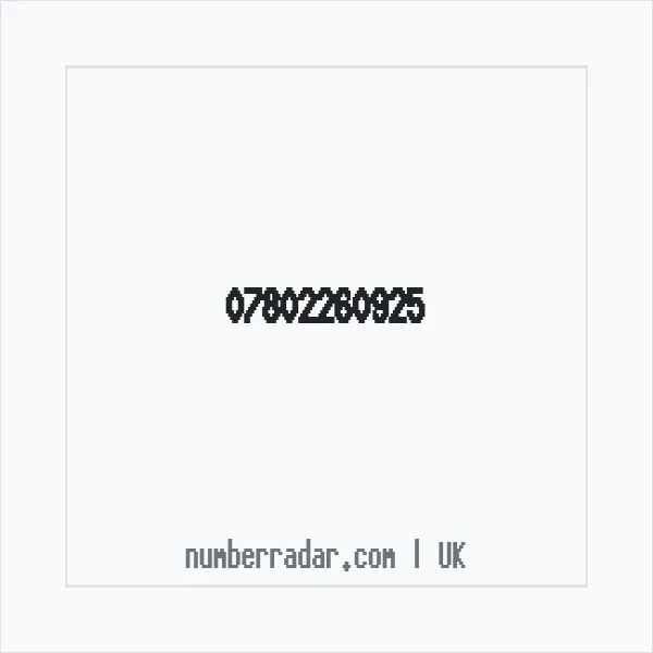 Reverse number check for +44 7802 260925 — who called me?