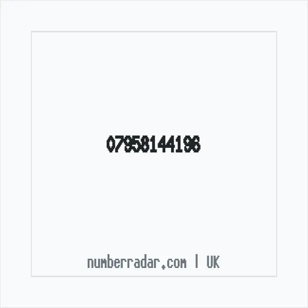 Reverse number check for +44 7958 144196 — who called me?