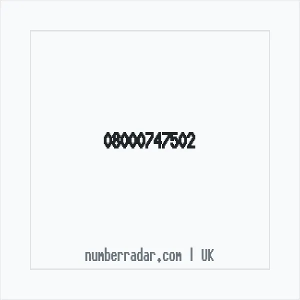 Reverse number check for +44 800 074 7502 — who called me?