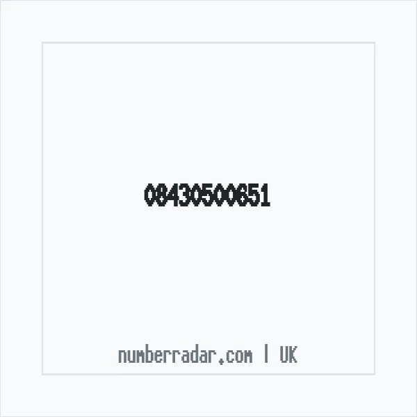 Reverse number check for +44 843 050 0651 — who called me?
