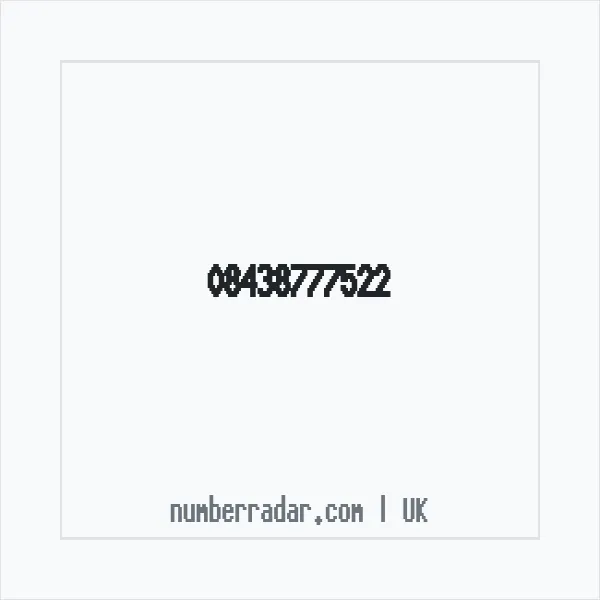 Reverse number check for +44 843 877 7522 — who called me?