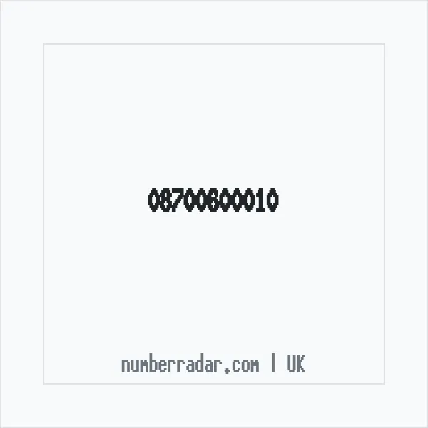 Reverse number check for +44 870 060 0010 — who called me?
