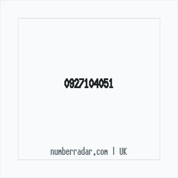 Reverse number check for +44 927104051 — who called me?