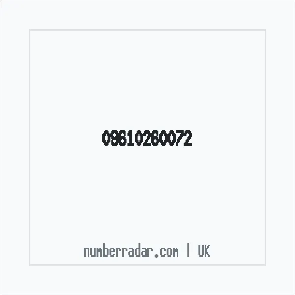 Reverse number check for +44 (9610) 260-072 — who called me?